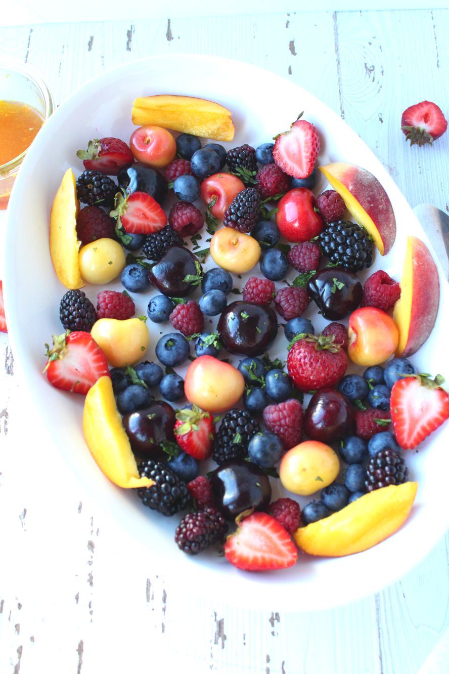 Summer Fruit Salad with orange ginger sauce Zest Nutrition