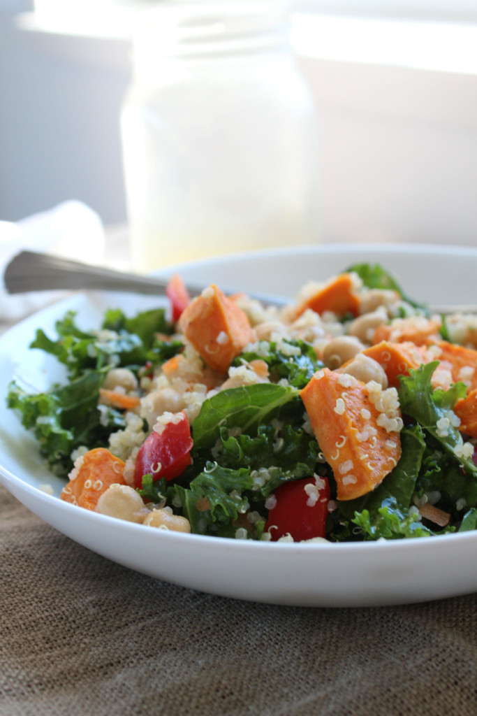 kale salad with dressing